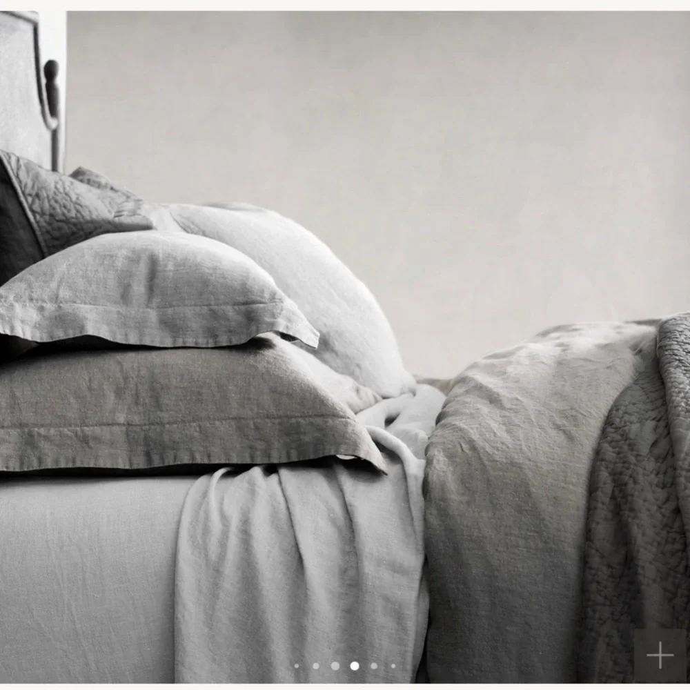 Restoration Hardware Vintage-Washed Hand-Quilted Belgian Flax Linen Sham
